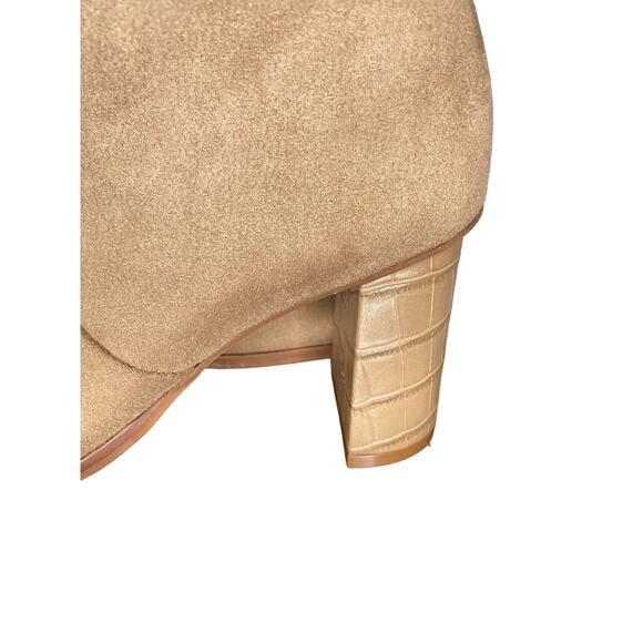 Dolce Vita Women's Petya Boots Mushroom Stella Suede Block Heel Almond Toe Zip 8 - Picture 6 of 8